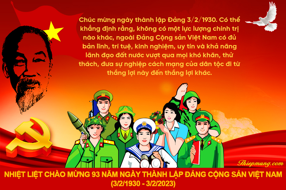 Tuyên truyền kỷ niệm 93 năm ngày thành lập Đảng Cộng sản Việt Nam (3/2/1930-3/2/2023)